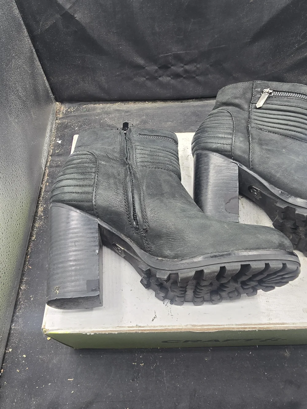 Sam Edelman Black Quilted Ankle Booties with Side Zipper